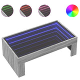 Coffee Table with Infinity LED Grey Sonoma 90x50x30 cm 847621