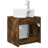 Wall-Mounted Sink Vanity Smoked Oak 49.5 x 44.5 x 65 cm 890437