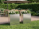 Garden Planter 2 pcs Silver 40 x 20 x 75 cm Stainless Steel 8005437