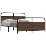 Metal Bed Frame without Mattress Brown Oak 160x200 cm 3318664
