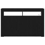 Sideboard Black Oak 116 x 30 x 75 cm Engineered Wood 3333885