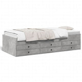 Daybed with Drawers without Mattress Concrete Grey 75x190 cm Small Single 3280891