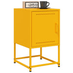 ZNTS Bedside Cabinets 2 pcs Mustard Yellow 36x39x60.5 cm Steel 846453