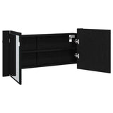 LED Mirror Cabinet Black Oak 100 x 12 x 45 cm Engineered Wood 875044
