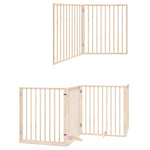 Dog Gate with Door Foldable 12 Panels 960 cm Poplar Wood 3155560