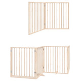 Dog Gate with Door Foldable 12 Panels 960 cm Poplar Wood 3155560