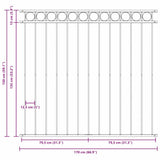 Fence Element ASSEN White 170 x 150 cm Steel 42003929