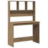 Desk with Shelves Artisan Oak 102x45x148 cm Engineered Wood 855835
