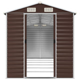 Garden Shed Brown 191x555x198 cm Galvanised Steel 3188269
