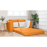 Sofa Bed Dark yellow 148 x 71 x 83 cm Fabric 4106681