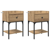 Bedside Table 2 pcs Artisan Oak 40 x 29 x 60 cm Engineered Wood 881829