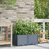 Garden Planter 2 pcs LiGht Grey 80 x 40 x 37.5 cm Plastic 42002891