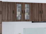 Wall Glass Cabinet LUCCA Brown Oak 60 x 31 x 80 cm 885092