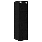 TV Cabinet Set Black Oak 37 x 37 x 142.5 cm Engineered Wood 875086