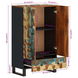 Highboard with Drawer 60x33x100 cm Solid Wood Reclaimed&Iron 352935