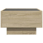 ZNTS Coffee Table with LED Sonoma Oak 50x50x30 cm Engineered Wood 847506