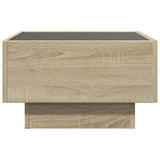 ZNTS Coffee Table with LED Sonoma Oak 50x50x30 cm Engineered Wood 847506