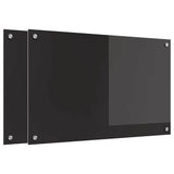 Kitchen Backsplash 2 pcs Black 80 x 50 cm Tempered Glass 3415546