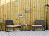 3 pcs PE Rattan Wicker Garden Furniture Patio Bistro Set Weave Conservatory Sofa Coffee Table and T3398P322122