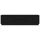 TV Cabinet with LED Lights Black Oak 193,5x41x50 cm 3328436