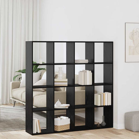Book Cabinet Black oak 137.5 x 29 x 137.5 cm Engineered wood 3388357