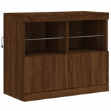 Sideboard with LED Lights Brown Oak 163x37x67 cm 3209078