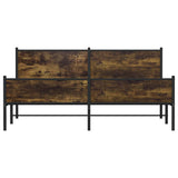 Metal Bed Frame without Mattress Smoked Oak 200x200 cm 3301390