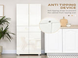 4-Door Kitchen Cupboard, Tall Freestanding 5-Tier Storage Cabinet with 3 Adjustable Shelves, 2 T3398P423543