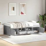 Daybed with Drawers without Mattress Concrete Grey 75x190 cm Small Single 3280261