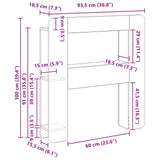 Headboard Cabinet with Storage Smoked Oak Engineered Wood 8001251
