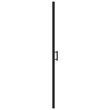 Shower Door 100x178 cm Half Frosted Tempered Glass Black 151867