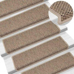 ZNTS Stair Mats Self-adhesive Sisal-Look 30 pcs 65x21x4 cm Sand 3365891