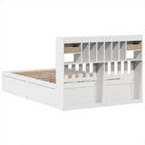 Bed Frame without Mattress White 140x200 cm Solid Wood Pine 3323495
