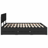 Bed Frame with Drawer Black 200 x 200 cm Engineered Wood 3412151