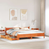 Bed Frame without Mattress Wax Brown 200x200 cm Solid Wood Pine 3309760