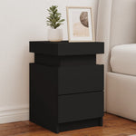 ZNTS Bedside Cabinets with LED Lights 2 pcs Black 35x39x55 cm 836752