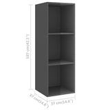 Wall-mounted TV Cabinets 2 pcs High Gloss Grey Engineered Wood 3079861