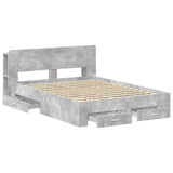 Bed Frame with Storage Concrete Grey 150 x 200 cm 3433774