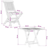 5 Piece Folding Garden Bistro Set Natural Solid Teak Wood 3434100