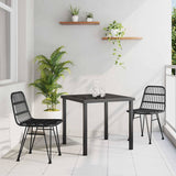 Garden Dining Set 3 pcs Black Powder-Coated Steel 3379198