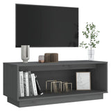 TV Cabinet Grey 90x35x35 cm Solid Wood Pine 813831