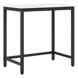 Table White 80 x 50 x 77 cm Engineered Wood and Steel 873791