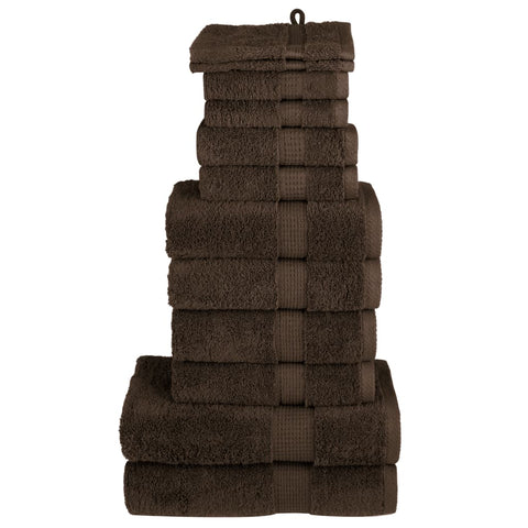 12 Piece Premium Towel Set SOLUND Brown 600 gsm 137574