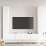 6 Piece TV Cabinet Set White Engineered Wood 3078680