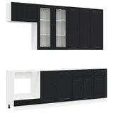 Kitchen Unit LUCCA 8 pcs Black Engineered Wood 3438154