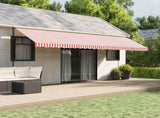 Awning Replacement Fabric Red and White 580x295 cm Polyester 367722
