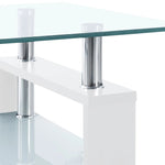 ZNTS Coffee Table White and Transparent 95x55x40 cm Tempered Glass 330304