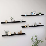 Wall Shelves 4 pcs Black 100x9x3 cm 326670