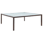 Garden Dining Table Brown 200x200x74 cm Poly Rattan 46131