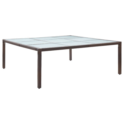 Garden Dining Table Brown 200x200x74 cm Poly Rattan 46131